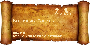 Kenyeres Margit névjegykártya